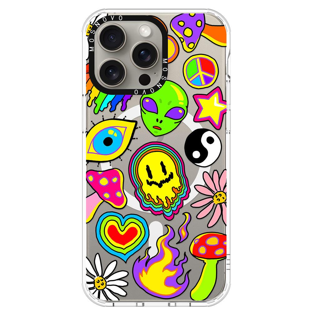 Hippie Rainbow Face Love Phone Case - iPhone 15 Pro Max Case - MOSNOVO