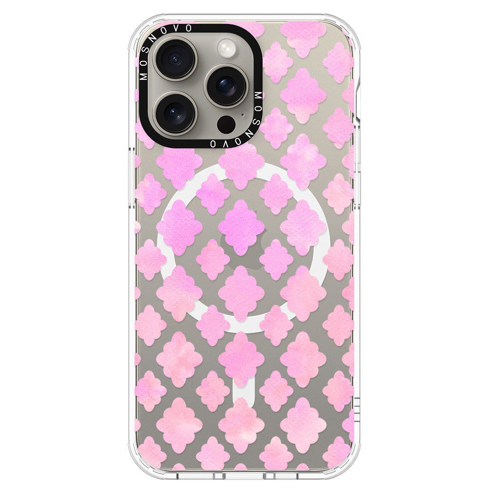 Pink Flower Diamond Phone Case - iPhone 15 Pro Max Case - MOSNOVO