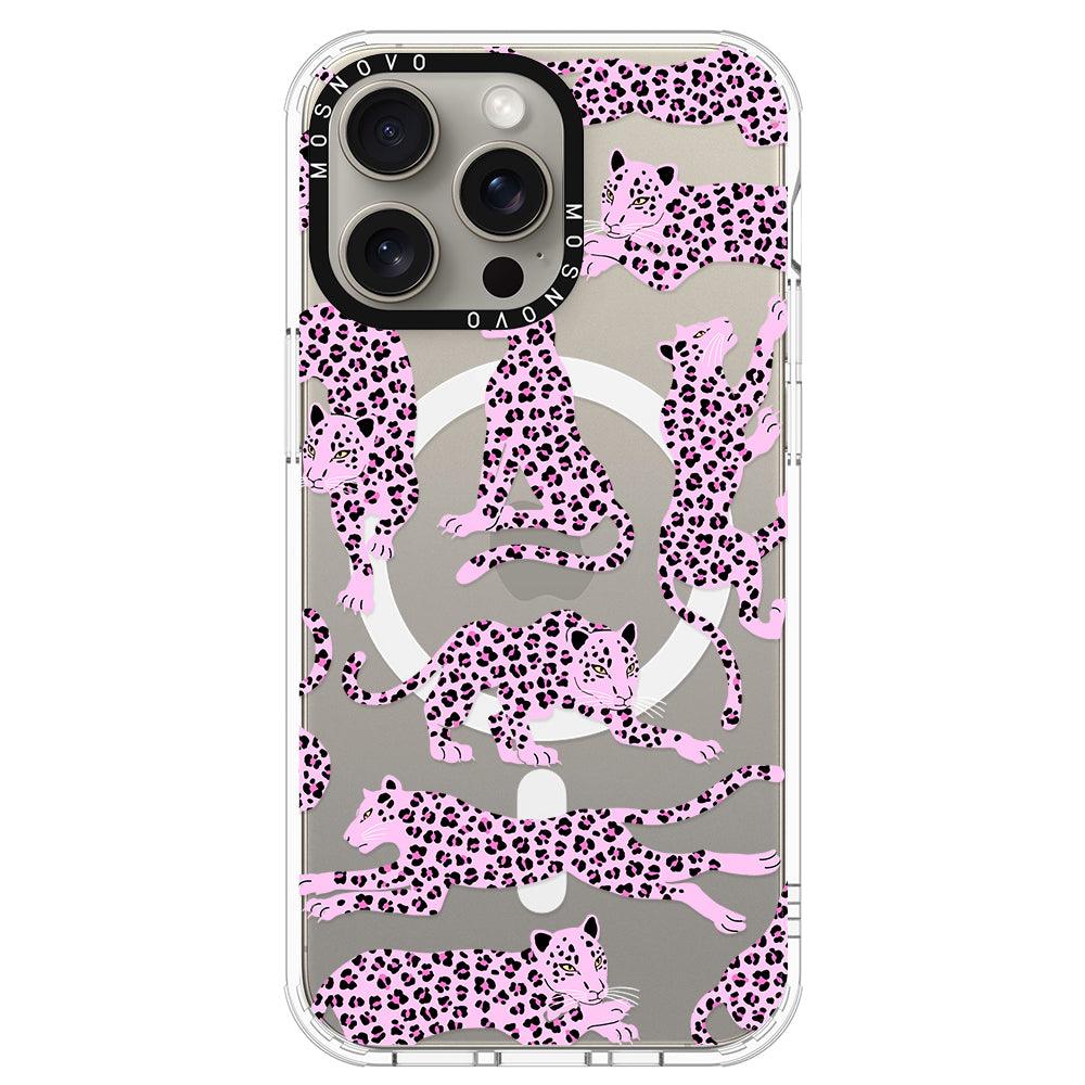 Pink Leopard Phone Case - iPhone 15 Pro Max Case - MOSNOVO