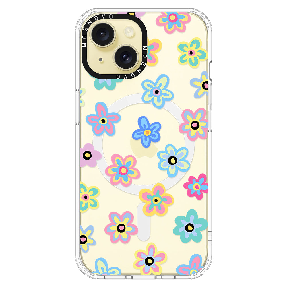 Groovy Flower Phone Case - iPhone 15 Plus Case - MOSNOVO