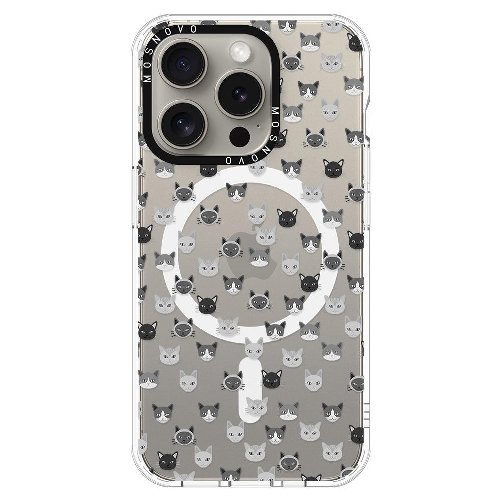 Cats Head Phone Case - iPhone 15 Pro Case - MOSNOVO