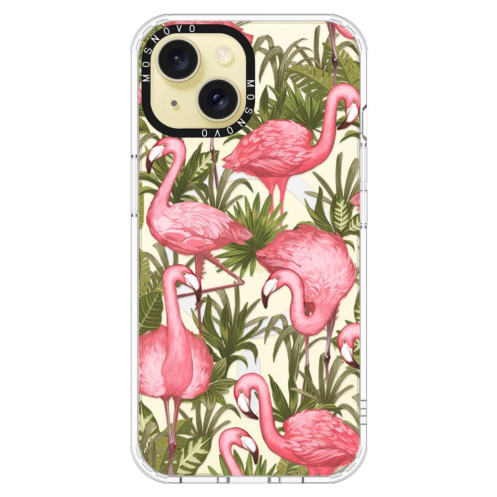 Jungle Flamingo Phone Case - iPhone 15 Plus Case - MOSNOVO