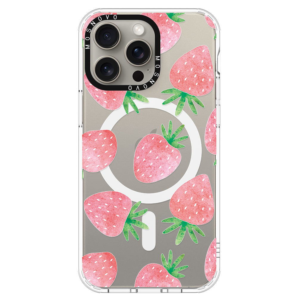 Pastel Strawberry Phone Case - iPhone 15 Pro Max Case - MOSNOVO