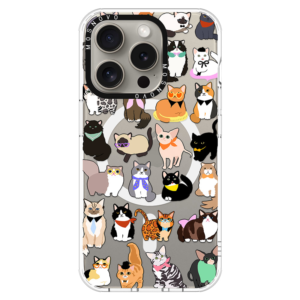 Cute Cat Phone Case - iPhone 15 Pro Case - MOSNOVO