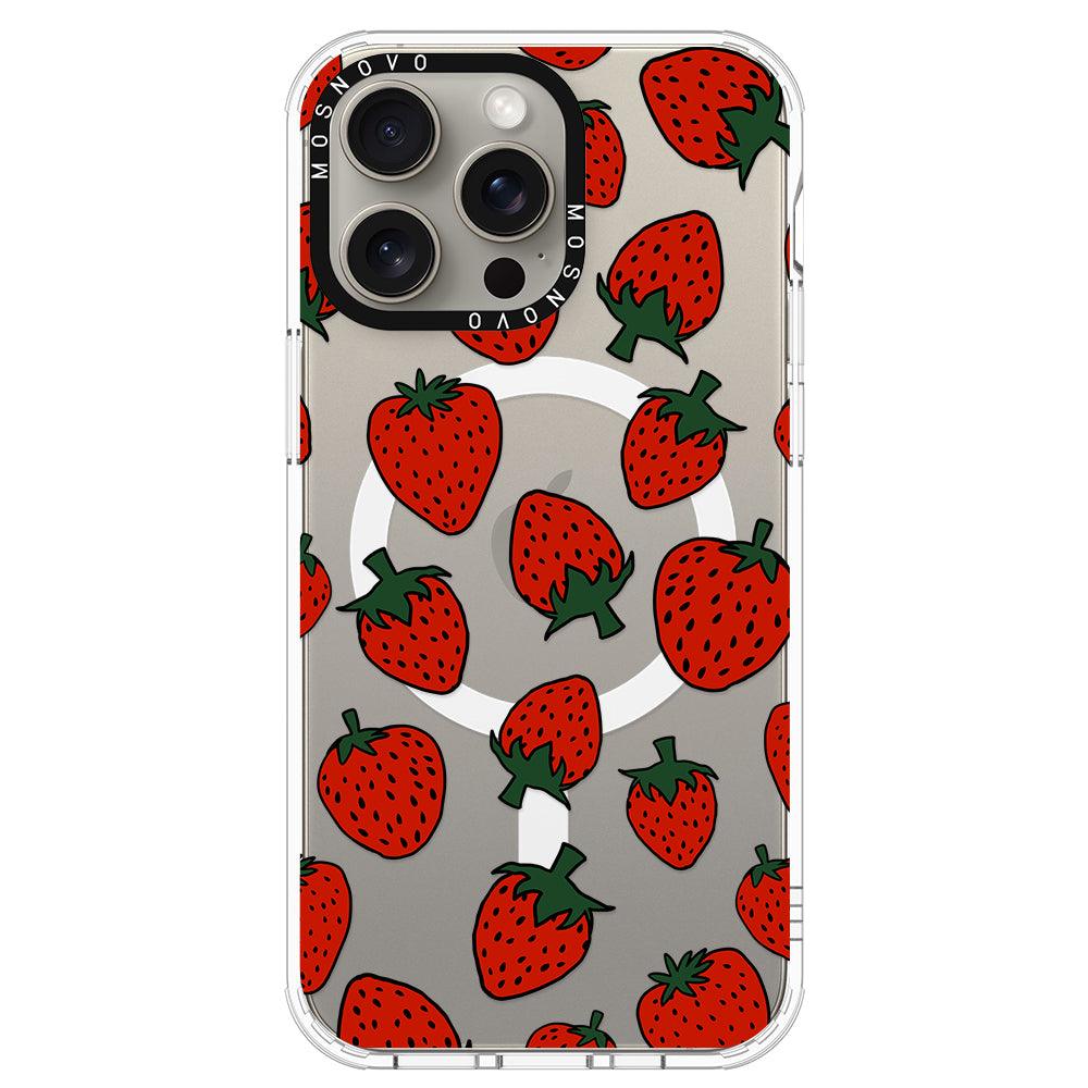 Red Strawberry Phone Case - iPhone 15 Pro Max Case - MOSNOVO