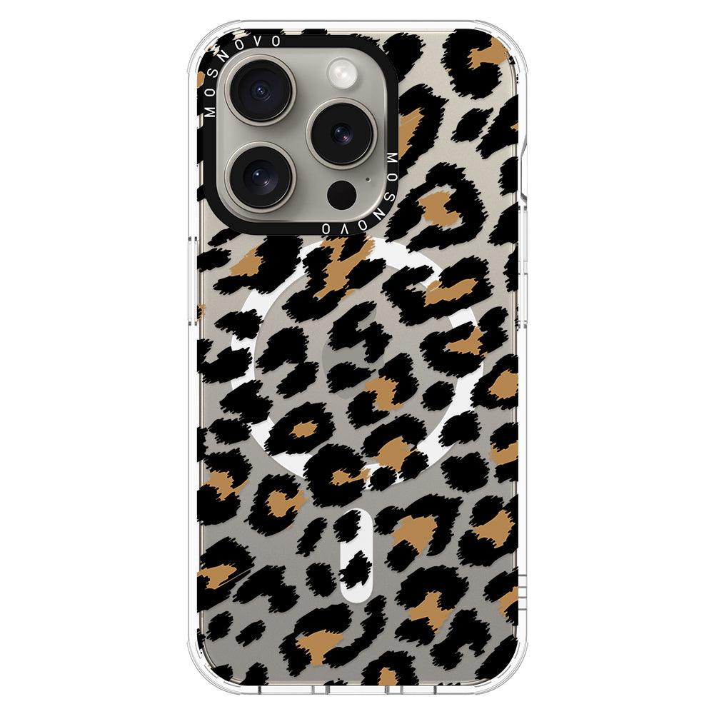 Leopard Print Phone Case - iPhone 15 Pro Case - MOSNOVO