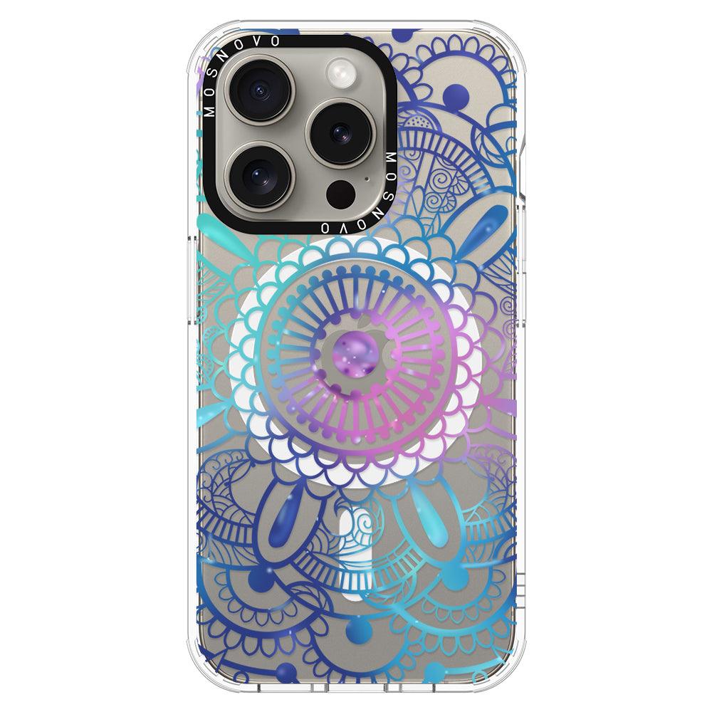 Violet Blue Mandala Phone Case - iPhone 15 Pro Case - MOSNOVO