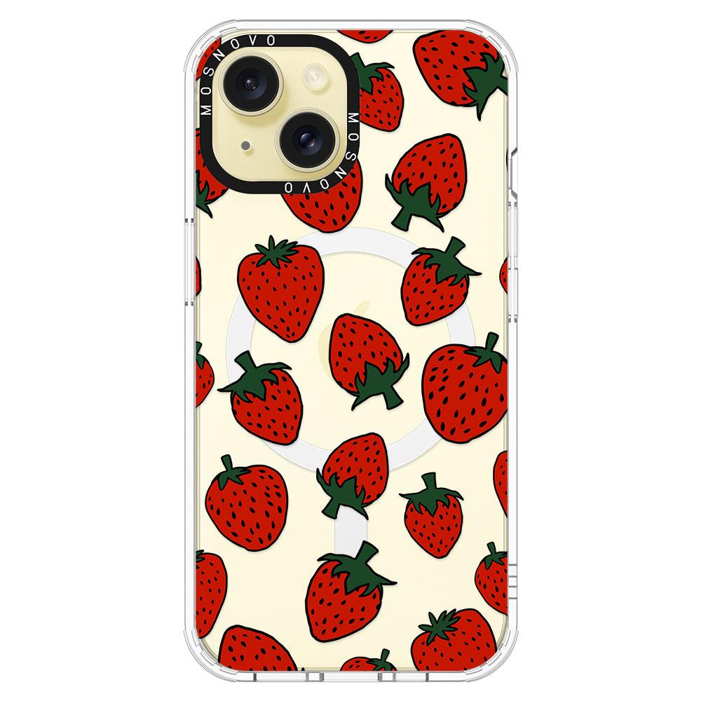 Red Strawberry Phone Case - iPhone 15 Case - MOSNOVO