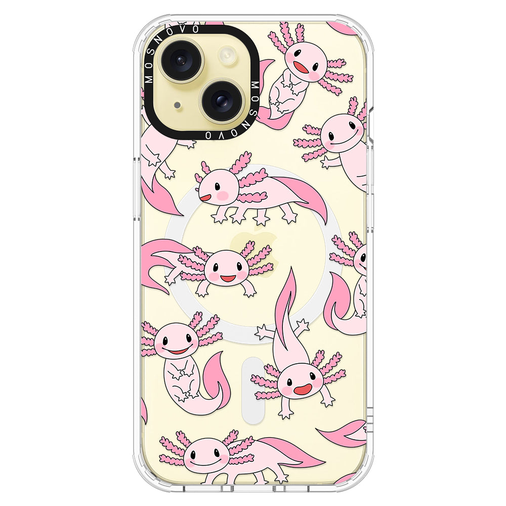 Pink Axolotl Phone Case - iPhone 15 Case - MOSNOVO