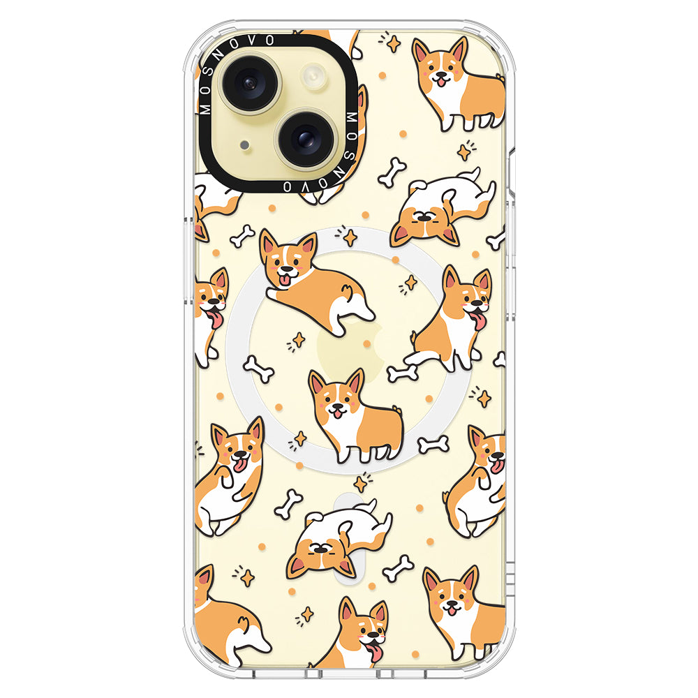 Cute Corgi Phone Case - iPhone 15 Case Clear With Magsafe