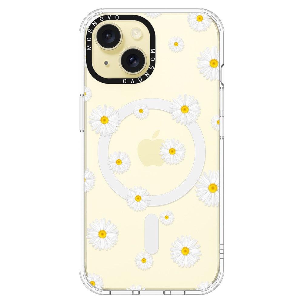 White Daisy Phone Case - iPhone 15 Plus Case - MOSNOVO