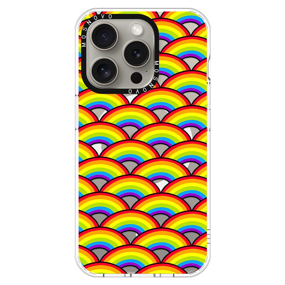 Rainbow Waves Phone Case - iPhone 15 Pro Case - MOSNOVO