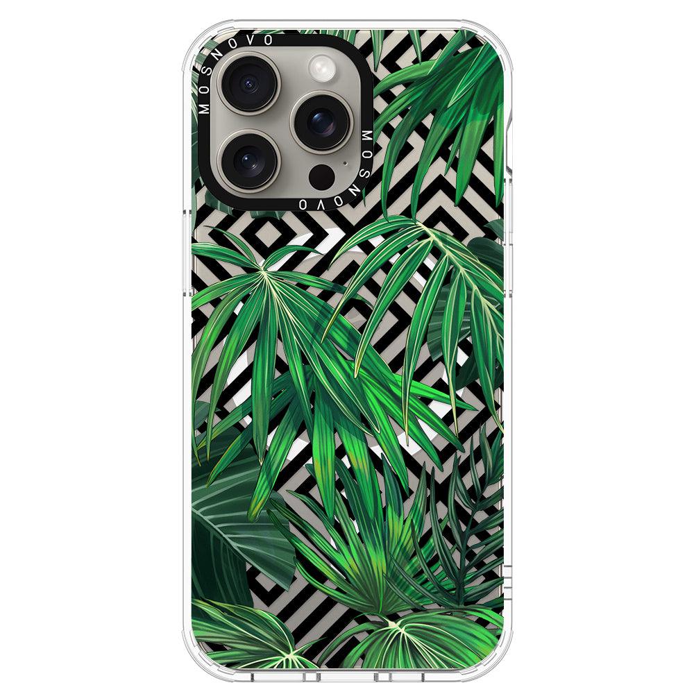 Areca Palm Pattern Phone Case - iPhone 15 Pro Max Case - MOSNOVO