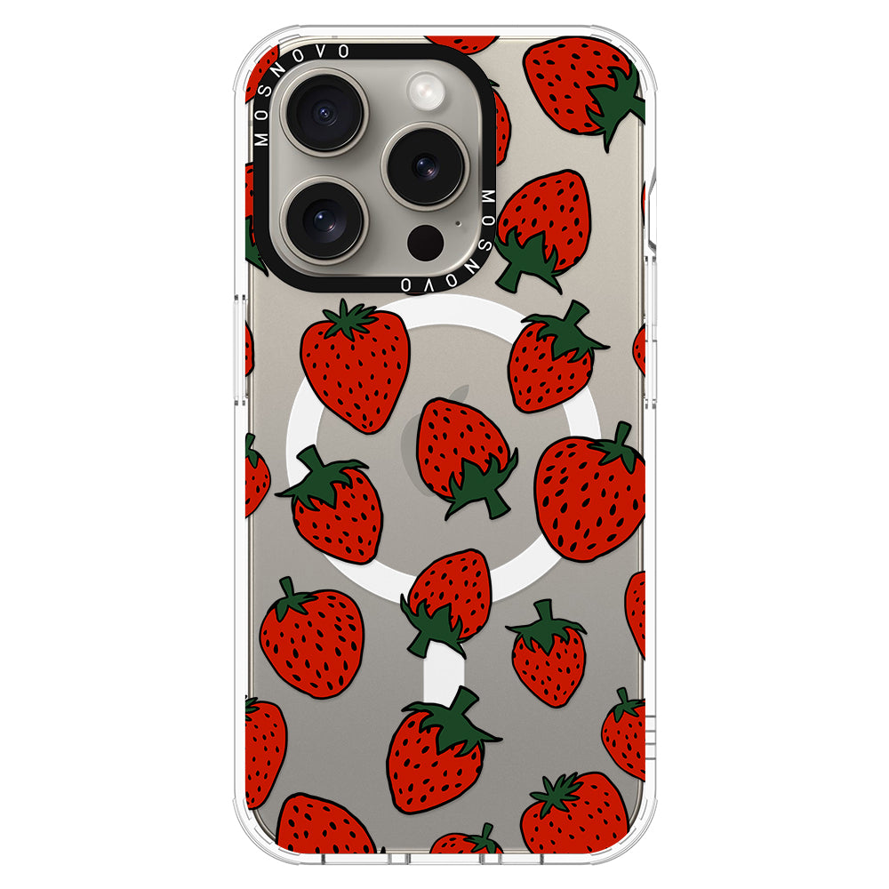 Red Strawberry Phone Case - iPhone 15 Pro Case - MOSNOVO