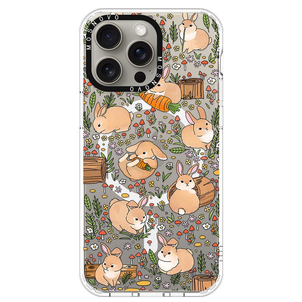 Cute Bunny Garden Phone Case - iPhone 15 Pro Max Case - MOSNOVO