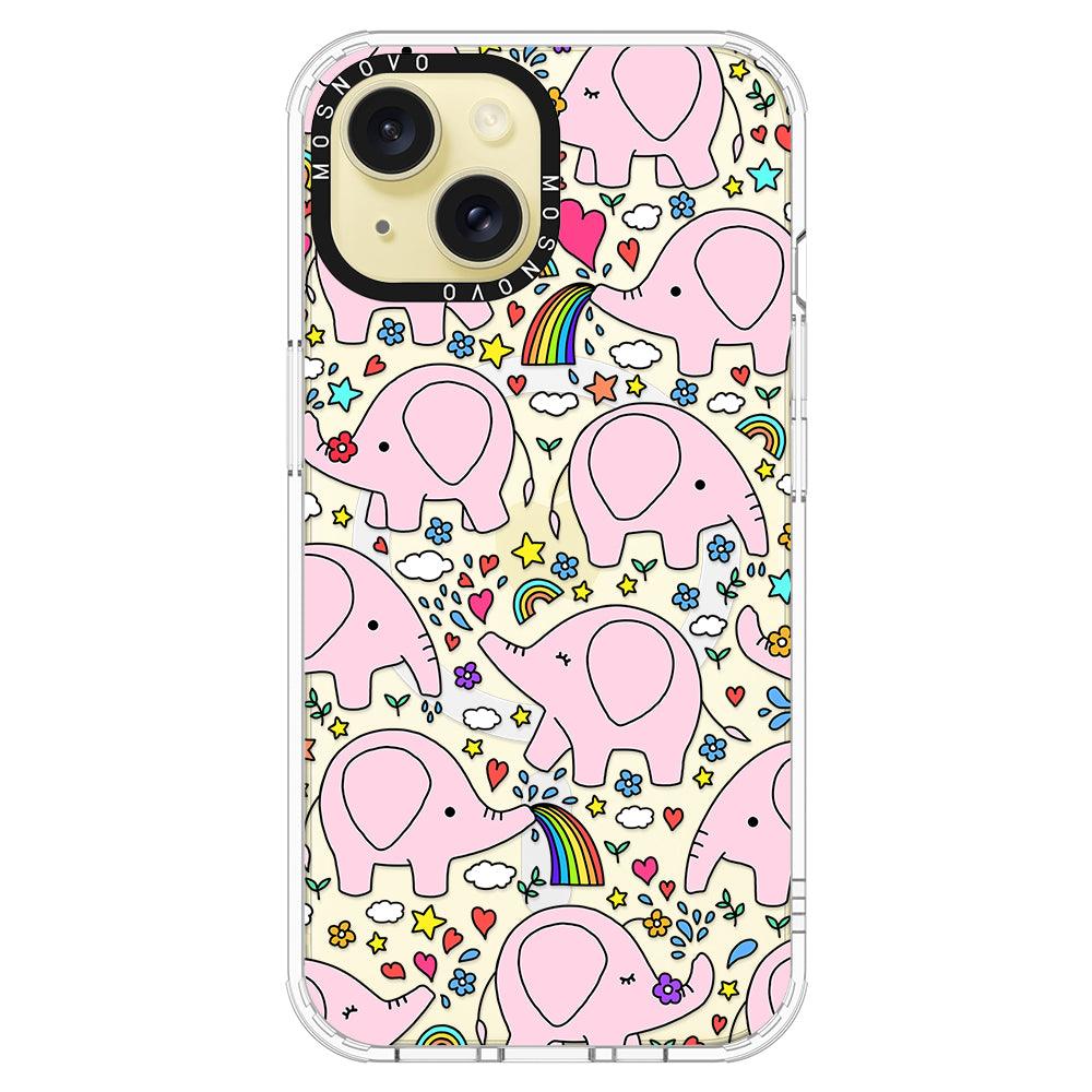 Pink Elephant Phone Case - iPhone 15 Case - MOSNOVO