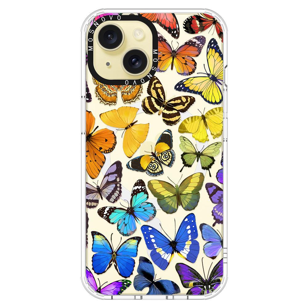 Rainbow Butterfly Phone Case - iPhone 15 Plus Case - MOSNOVO