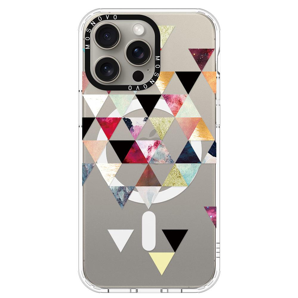 Triangles Stone Marble Phone Case - iPhone 15 Pro Max Case - MOSNOVO