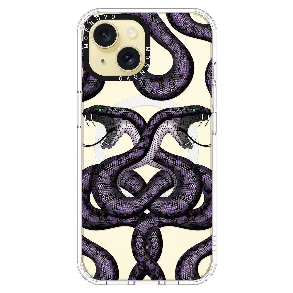 Mystery Snake Phone Case - iPhone 15 Case Clear With Magsafe