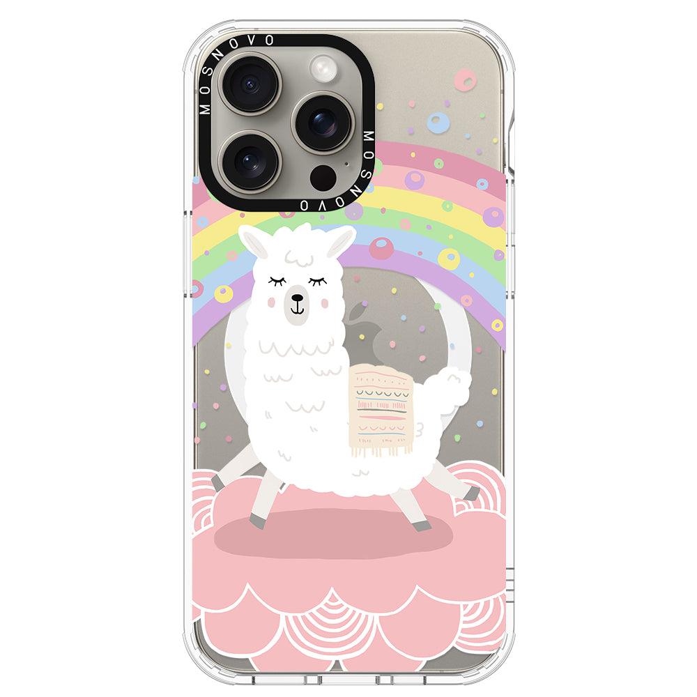 Rainbow Alpaca Phone Case - iPhone 15 Pro Max Case - MOSNOVO