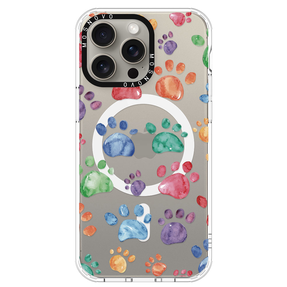 Colorful Paw Phone Case - iPhone 15 Pro Max Case - MOSNOVO