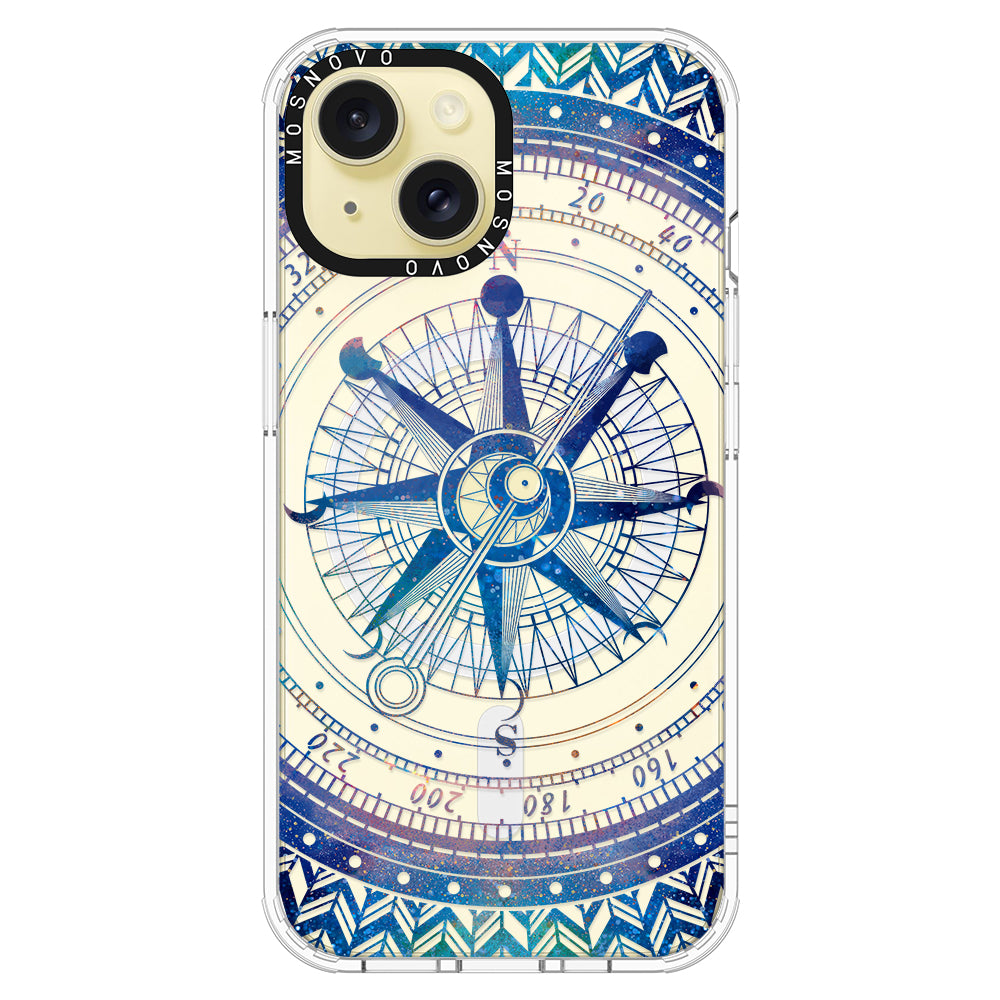 Galaxy Compass Phone Case - iPhone 15 Case Clear With Magsafe