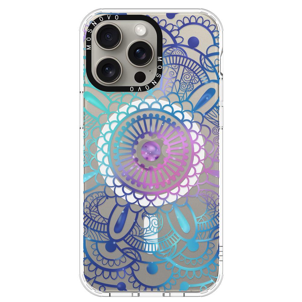 Violet Blue Mandala Phone Case - iPhone 15 Pro Max Case - MOSNOVO