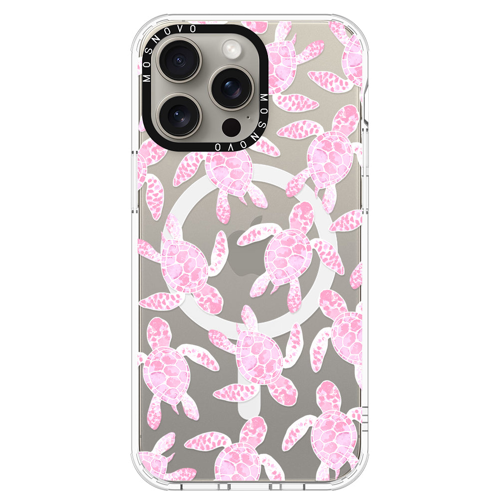 Pink Turtle Phone Case - iPhone 15 Pro Max Case - MOSNOVO