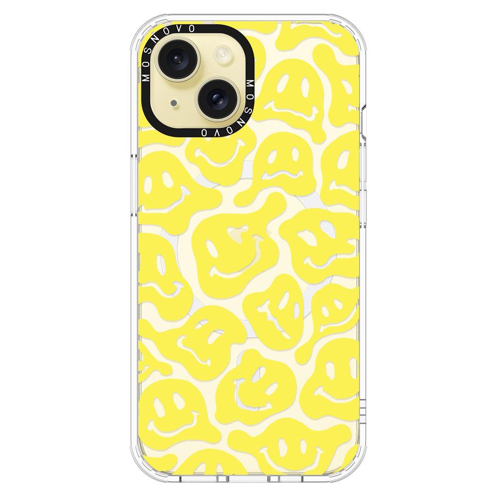 Melted Yellow Smiles Face Phone Case - iPhone 15 Case - MOSNOVO