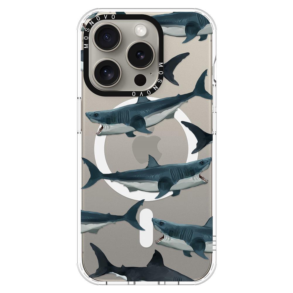 White Shark Phone Case - iPhone 15 Pro Case - MOSNOVO