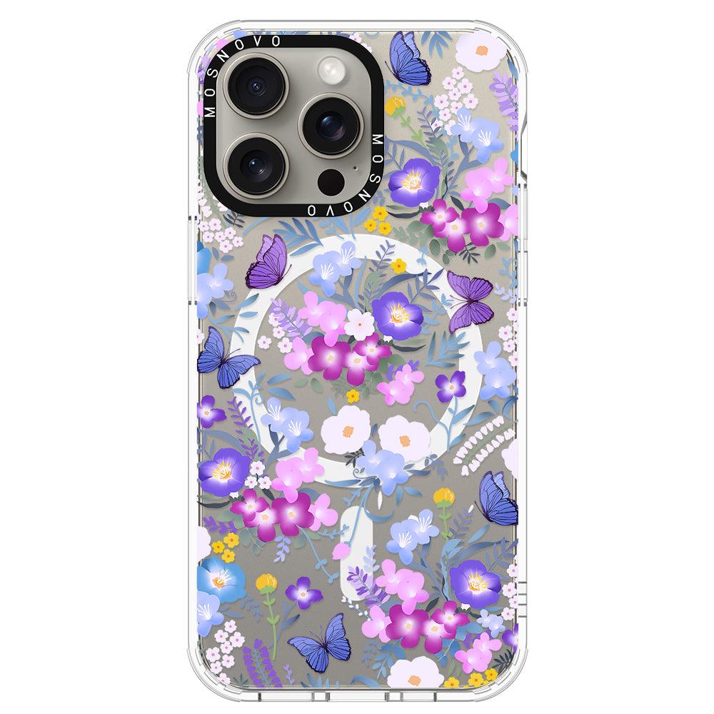 Purple Peri Nemophila Flower Phone Case - iPhone 15 Pro Max Case - MOSNOVO