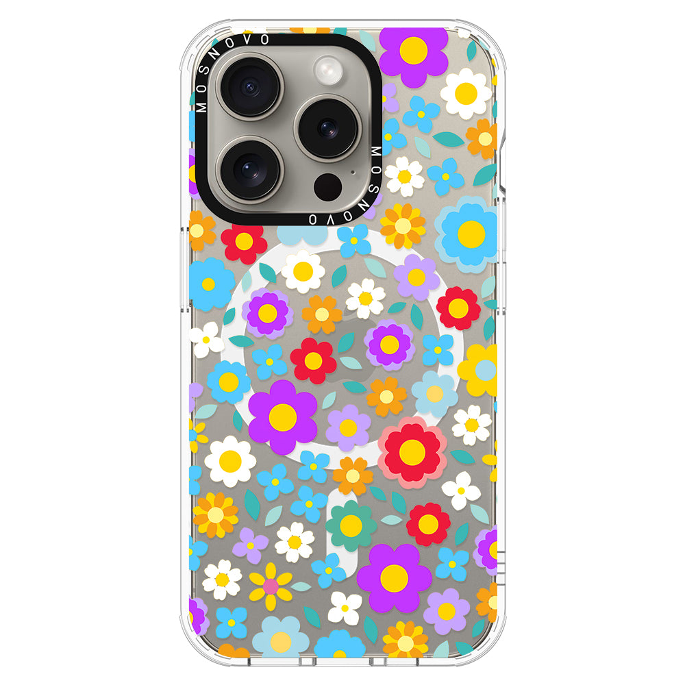 Retro Flower Phone Case - iPhone 15 Pro Case - MOSNOVO