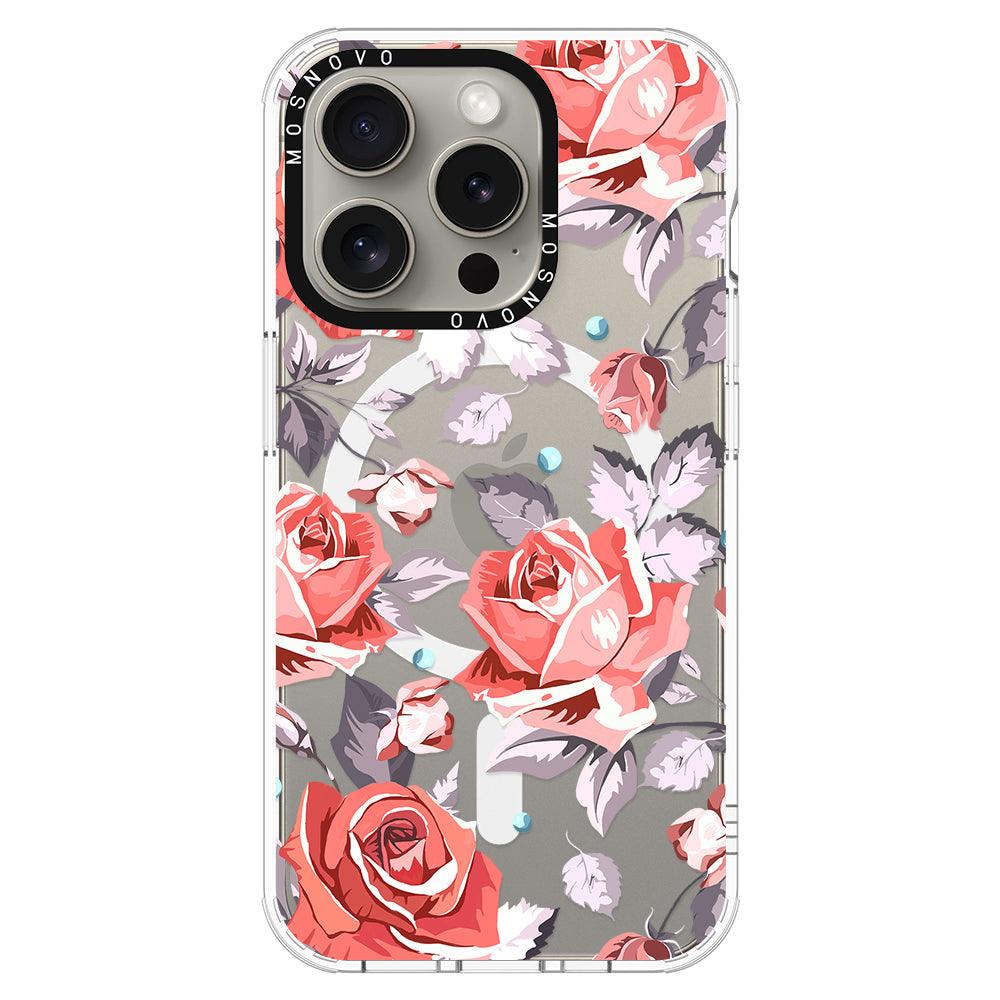 Retro Flower Roses Phone Case - iPhone 15 Pro Case - MOSNOVO