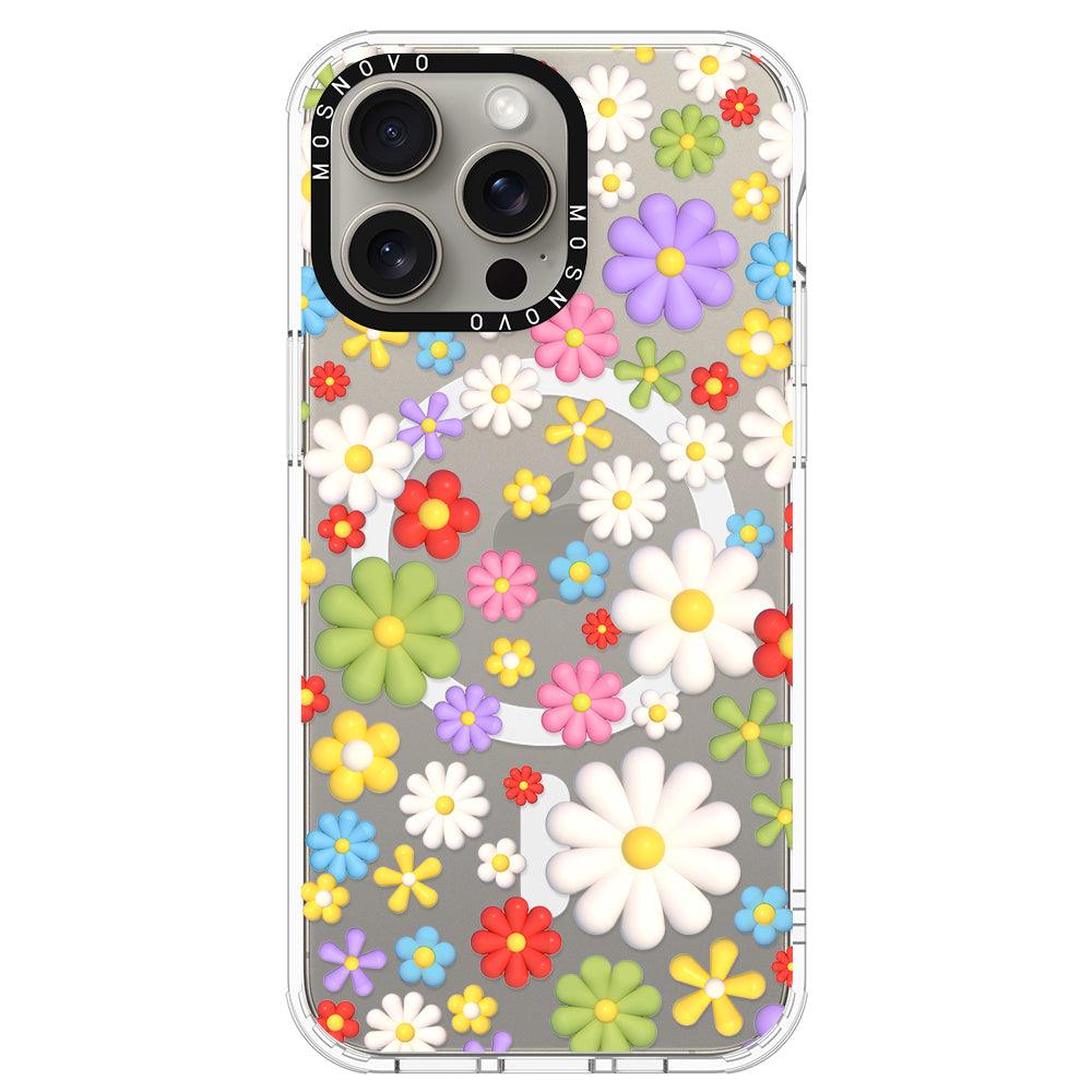 3D Flowers Phone Case - iPhone 15 Pro Max Case - MOSNOVO