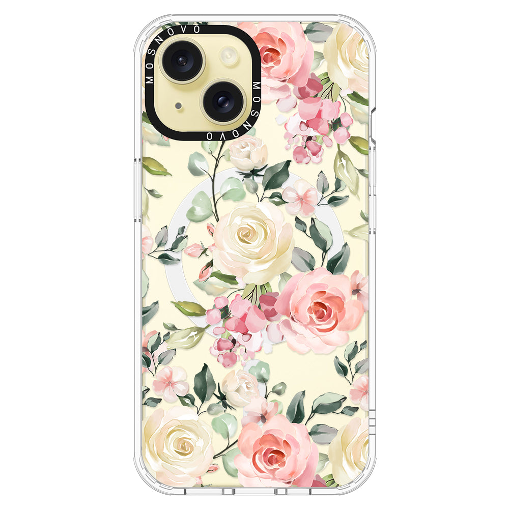 Watercolor Flower Floral Phone Case - iPhone 15 Plus Case - MOSNOVO