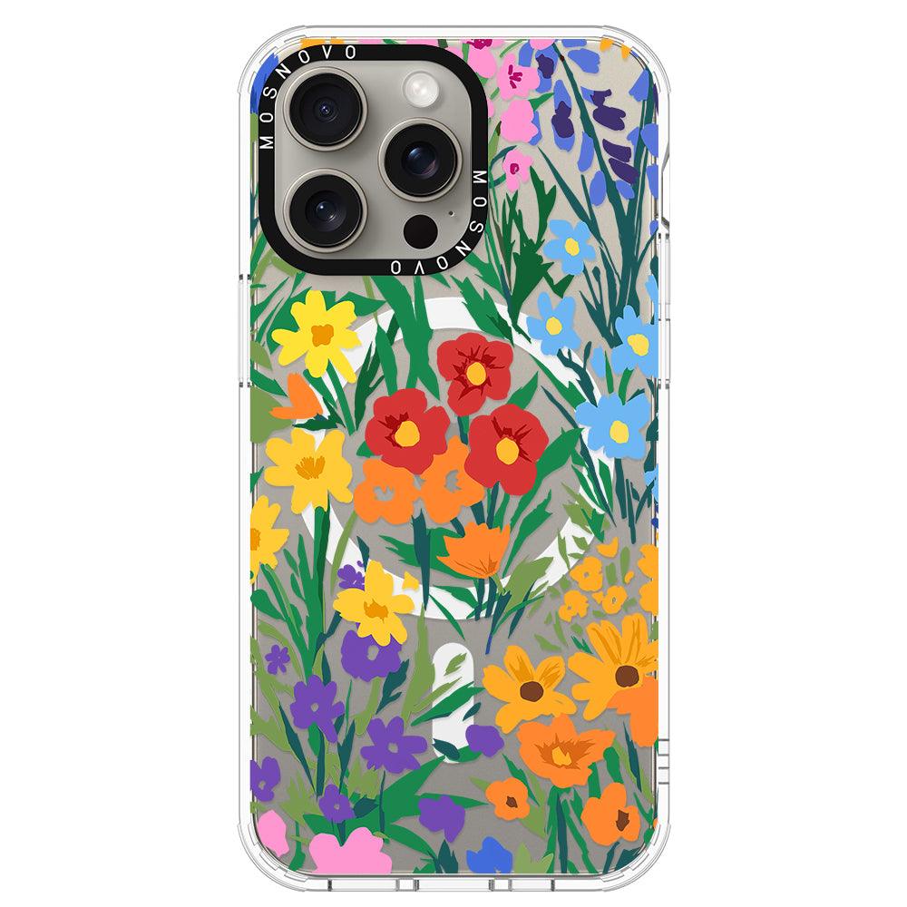 Spring Botanical Flower Floral Phone Case - iPhone 15 Pro Max Case - MOSNOVO