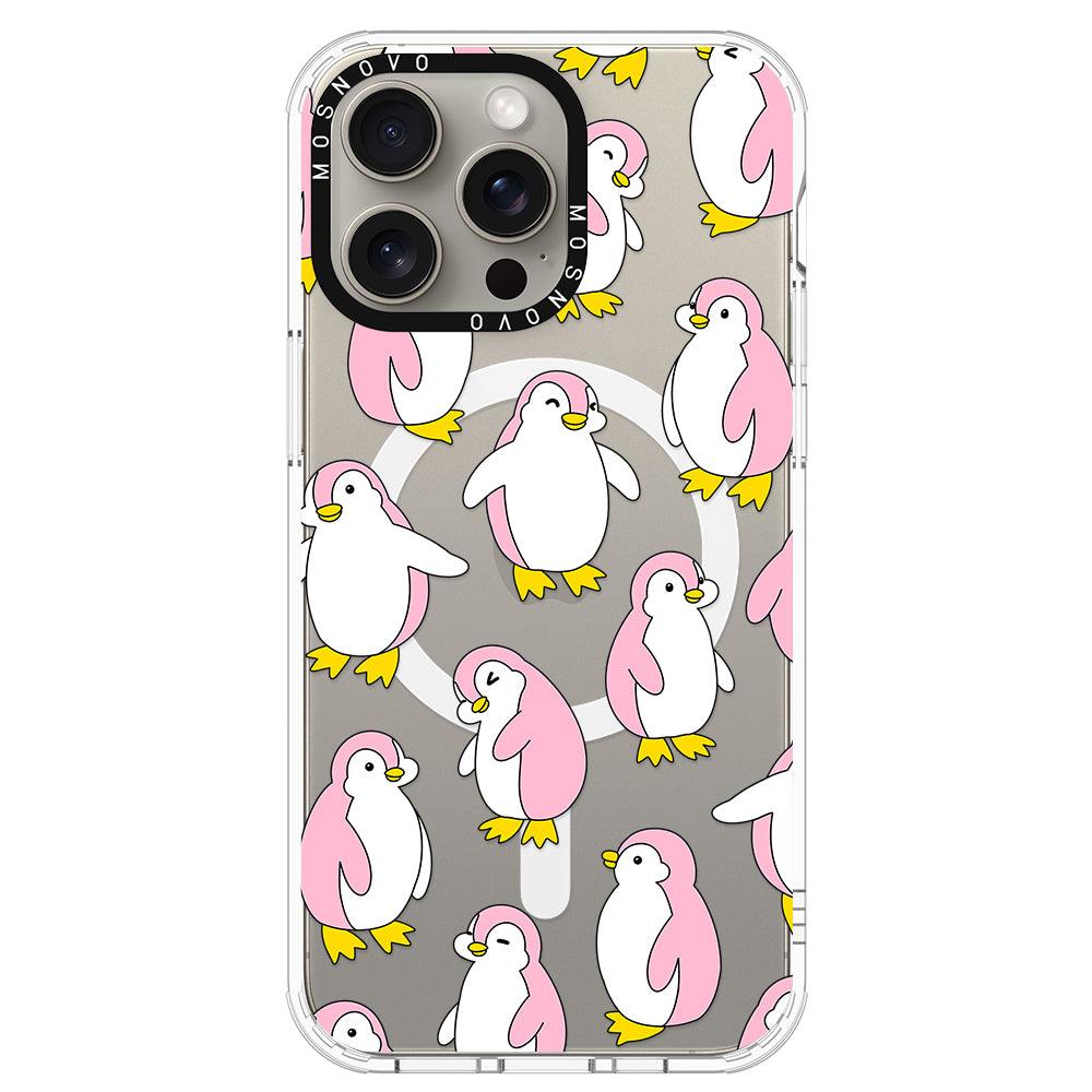 Pink Penguins Phone Case - iPhone 15 Pro Max Case - MOSNOVO