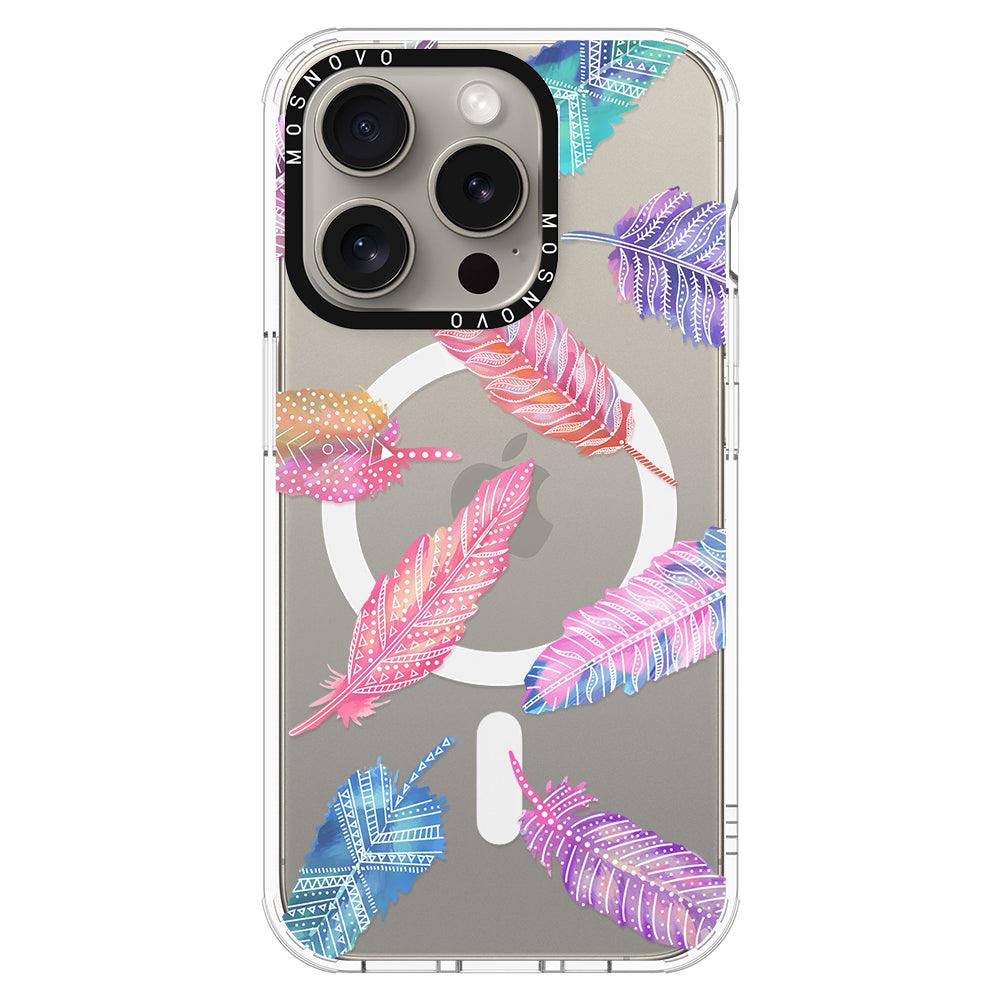 Tribal Feathers Phone Case - iPhone 15 Pro Case - MOSNOVO