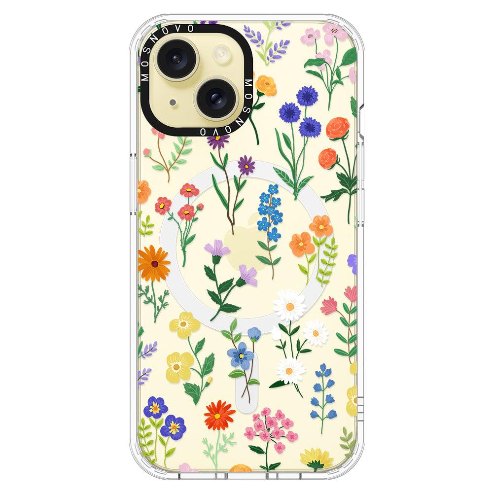 Botanical Floral Phone Case - iPhone 15 Plus Case - MOSNOVO