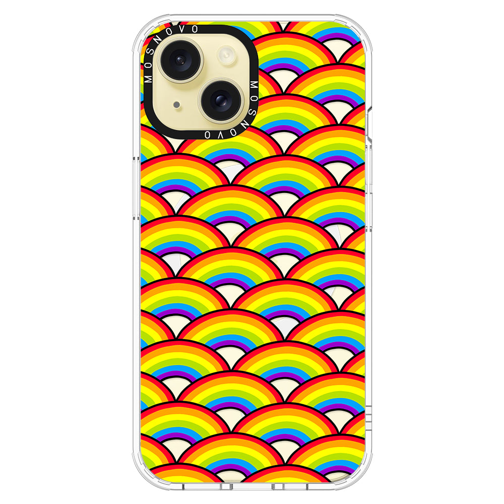 Rainbow Waves Phone Case - iPhone 15 Case - MOSNOVO