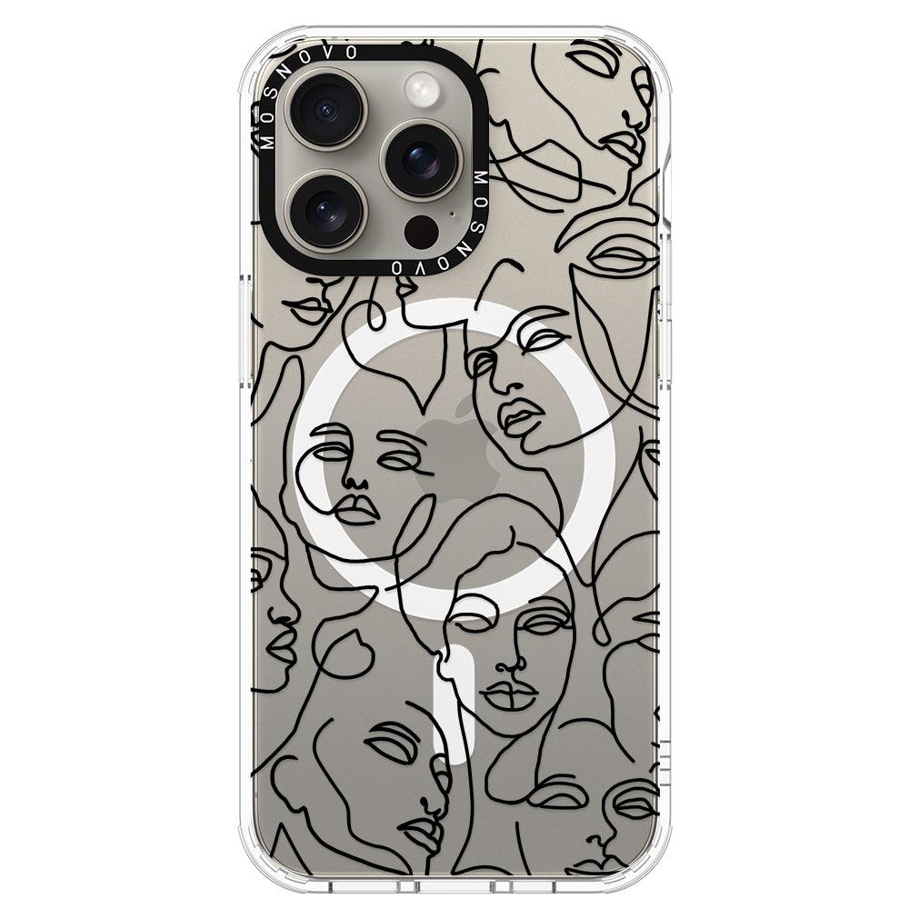 Abstract Face Line Art Phone Case - iPhone 15 Pro Max Case - MOSNOVO