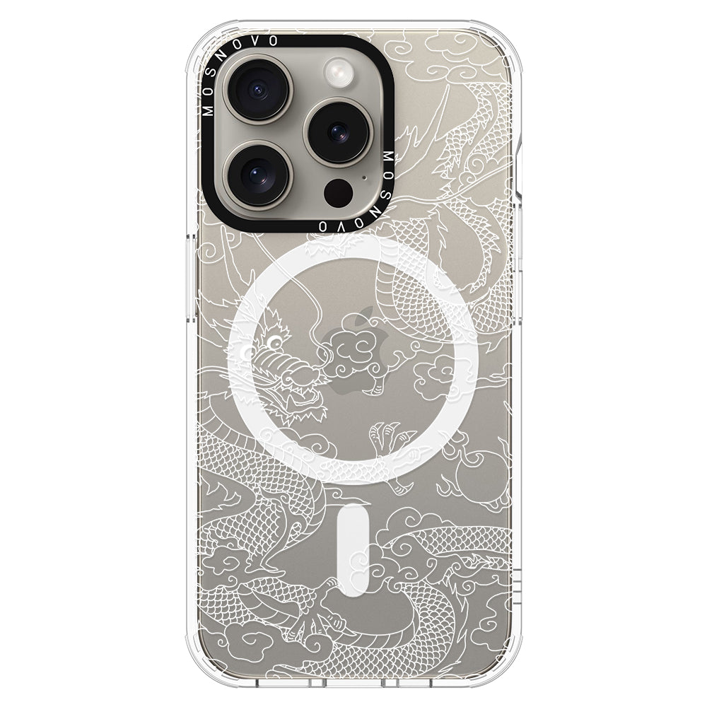 White Dragon Phone Case - iPhone 15 Pro Case - MOSNOVO