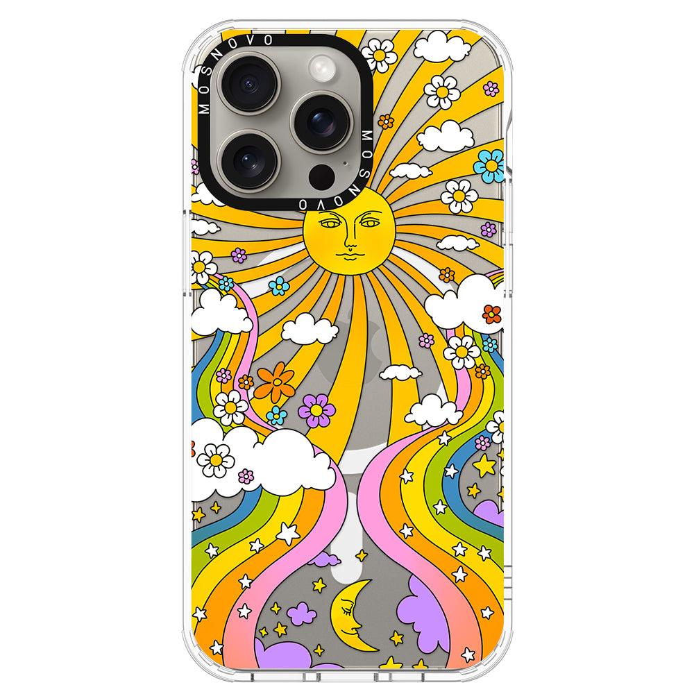 Rainbow Sun and Moon Phone Case - iPhone 15 Pro Max Case - MOSNOVO