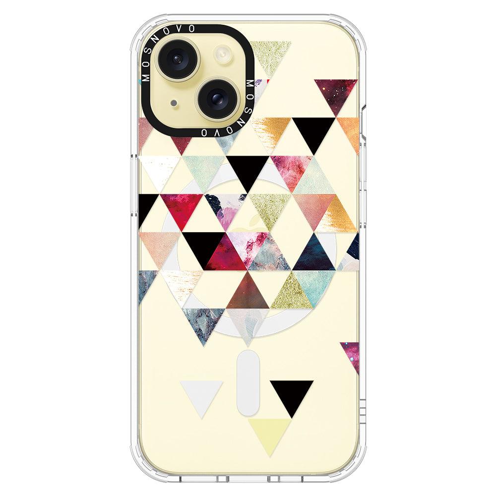 Triangles Stone Marble Phone Case - iPhone 15 Plus Case - MOSNOVO