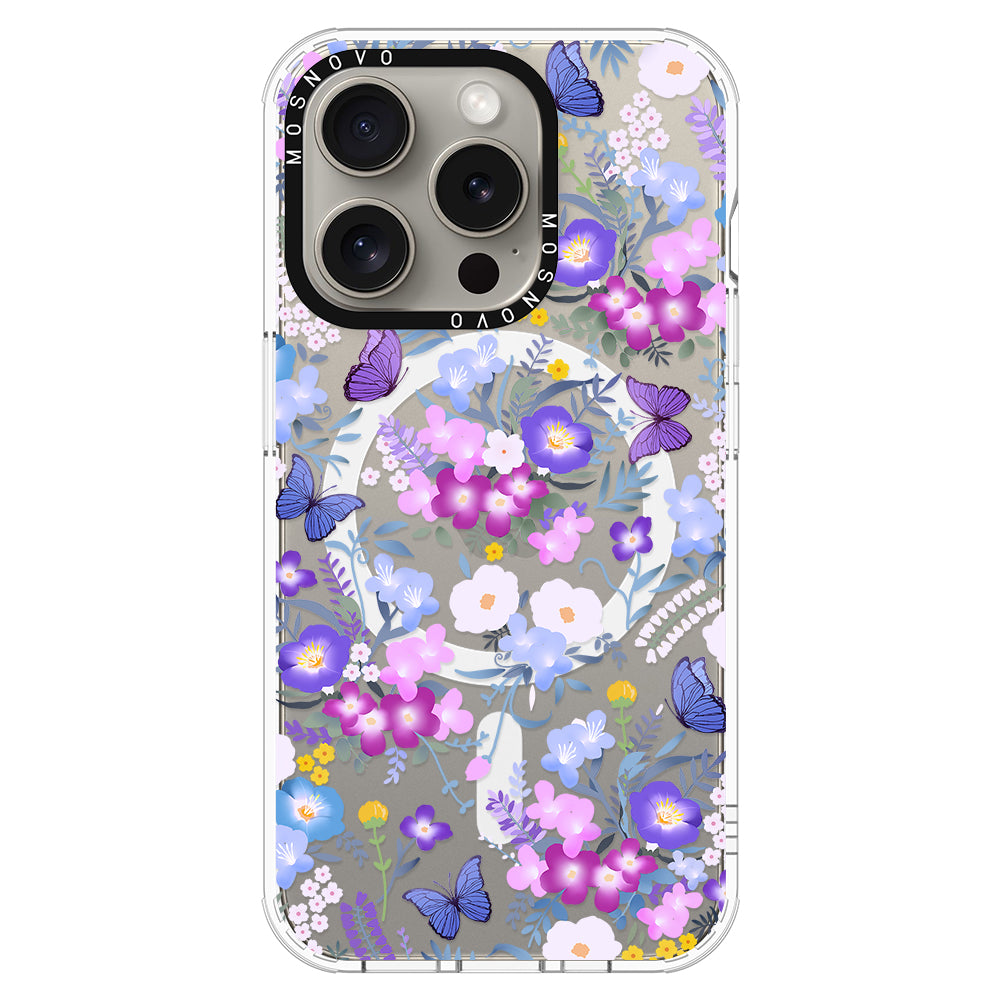 Purple Peri Nemophila Flower Phone Case - iPhone 15 Pro Case - MOSNOVO