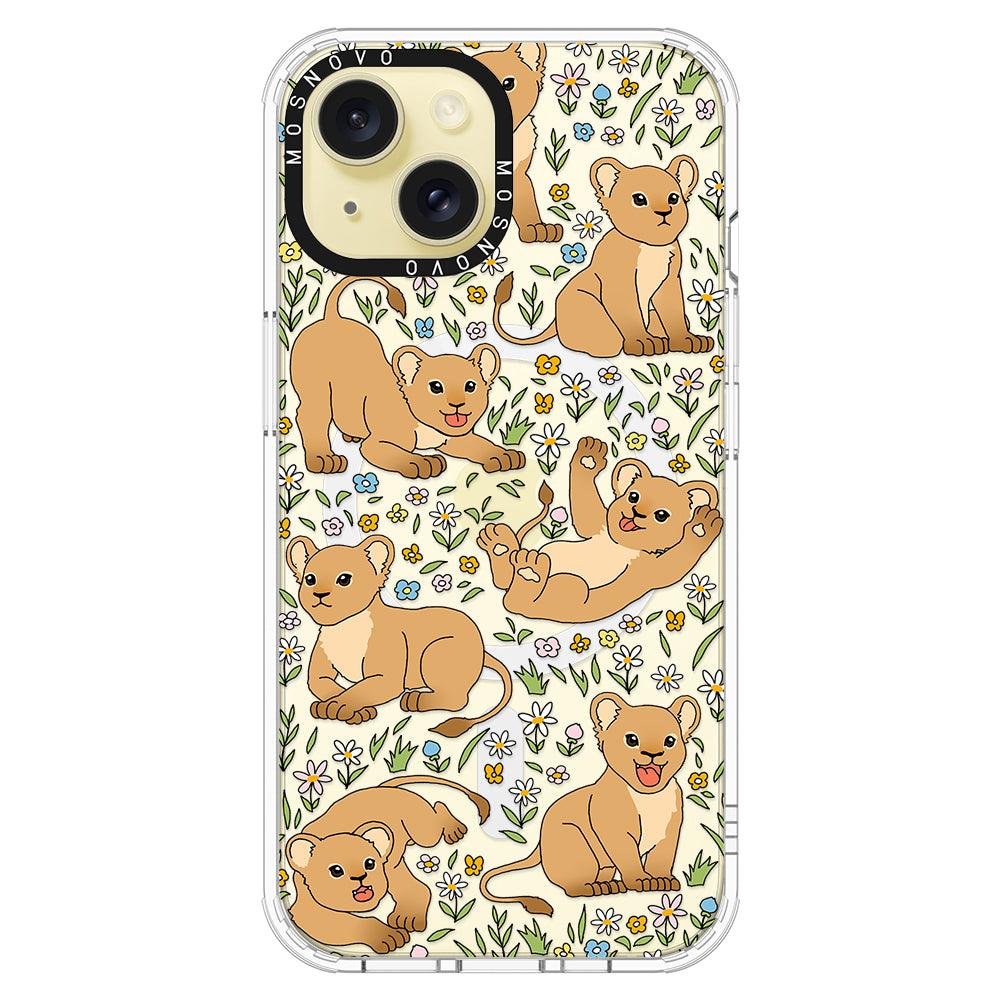 Cute Lions Phone Case - iPhone 15 Case Clear With Magsafe