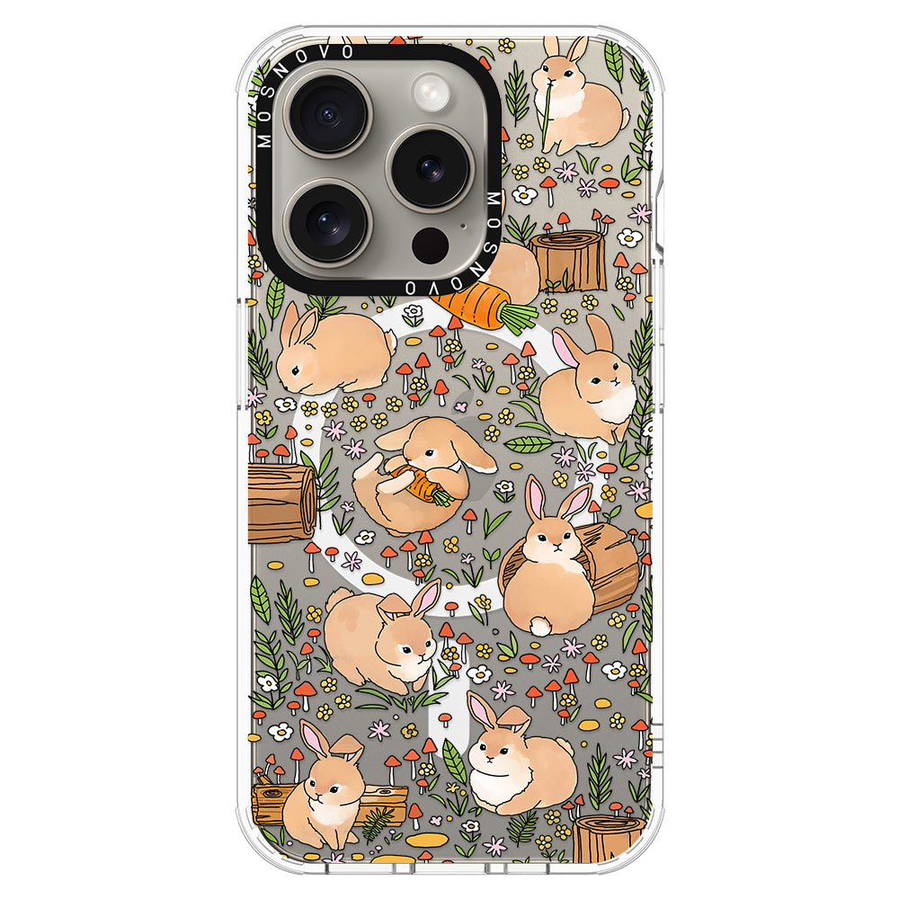 Cute Bunny Garden Phone Case - iPhone 15 Pro Case - MOSNOVO