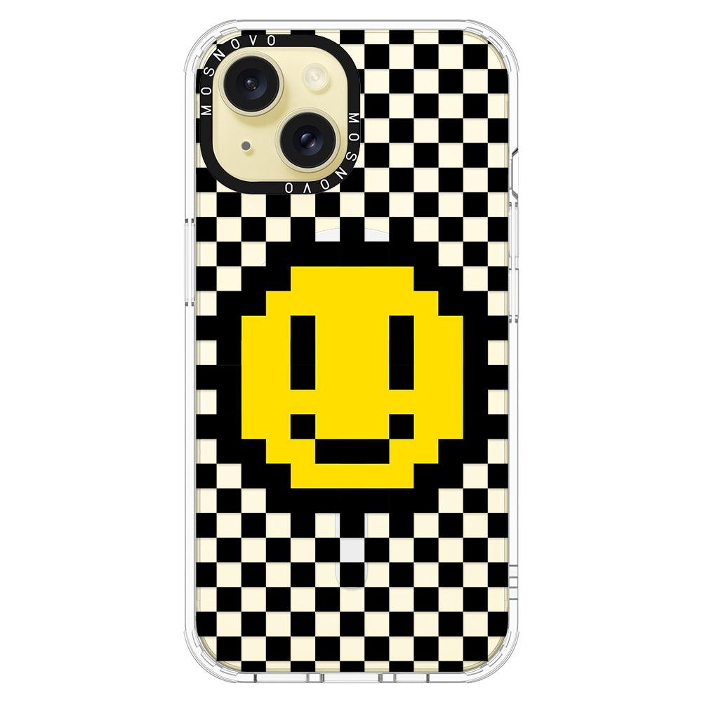 Smile Checkered Phone Case - iPhone 15 Case - MOSNOVO