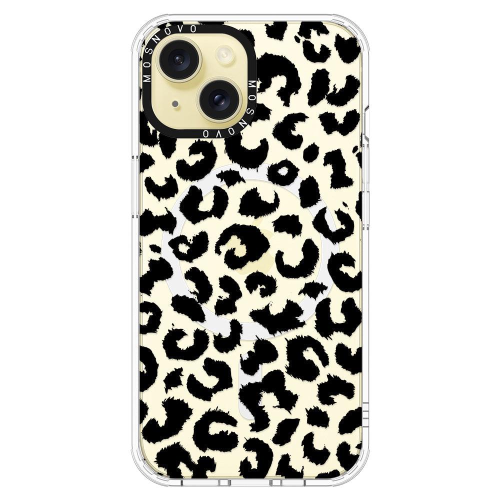 Black Leopard Phone Case - iPhone 15 Plus Case - MOSNOVO