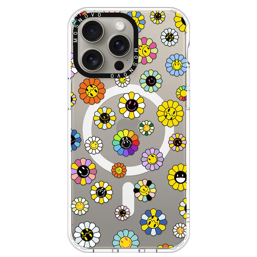 Flower Smiley Face Phone Case - iPhone 15 Pro Max Case - MOSNOVO